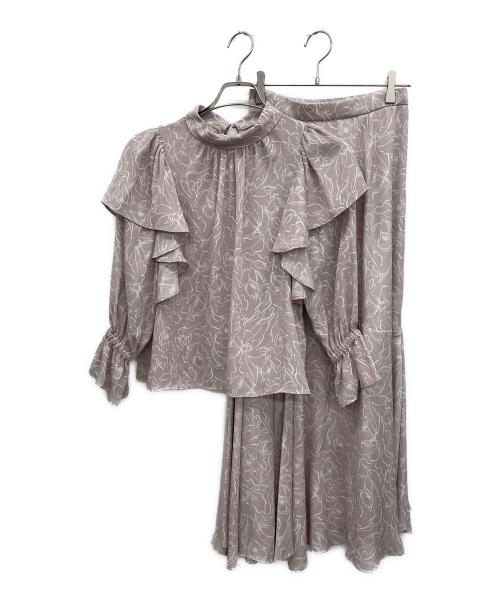 Snidel（スナイデル）Snidel (スナイデル) フリルシアーブラウスセットアップ ピンク サイズ:Fの古着・服飾アイテム