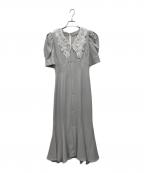 Snidelスナイデル）の古着「エンブロイダリーカラーマーメイドワンピース」｜ライトグレー