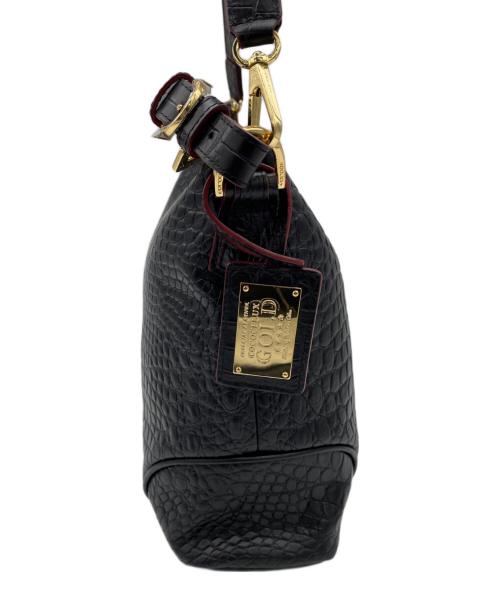 COCOCELUX GOLD（ココセリュックスゴールド）COCOCELUX GOLD (ココセリュックスゴールド) クロコ型押し2WAYトートバッグ ブラックの古着・服飾アイテム