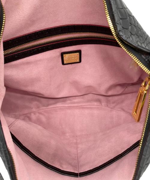 COCOCELUX GOLD（ココセリュックスゴールド）COCOCELUX GOLD (ココセリュックスゴールド) クロコ型押し2WAYトートバッグ ブラックの古着・服飾アイテム