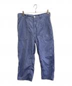 COMME des GARCONS HOMMEコムデギャルソン オム）の古着「七分袖チェックパンツ」｜ブルー