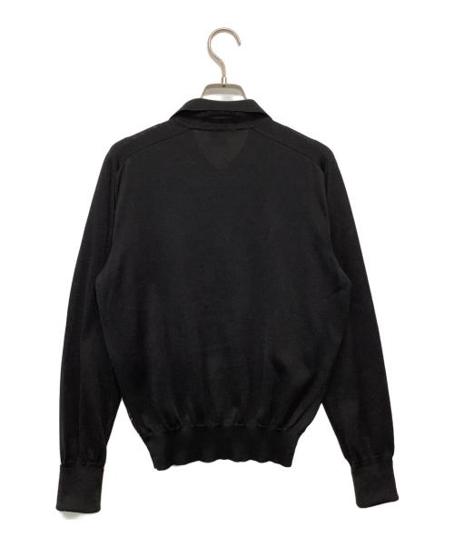 HERMES（エルメス）HERMES (エルメス) スカーフ柄ニット ブルー×ブラック サイズ:40の古着・服飾アイテム