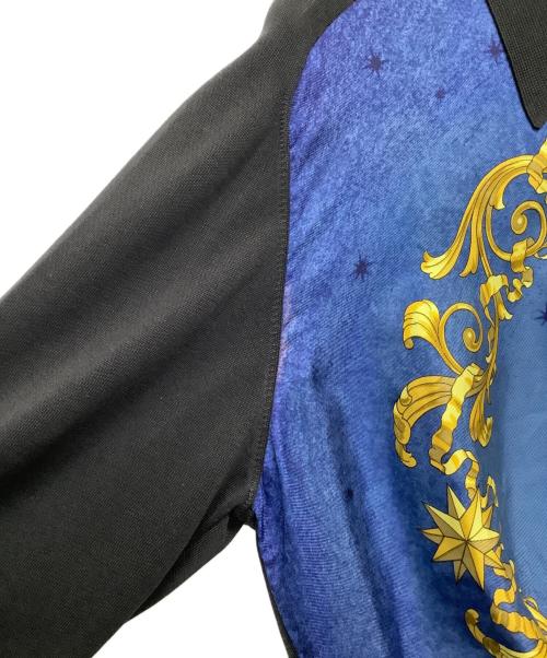 HERMES（エルメス）HERMES (エルメス) スカーフ柄ニット ブルー×ブラック サイズ:40の古着・服飾アイテム