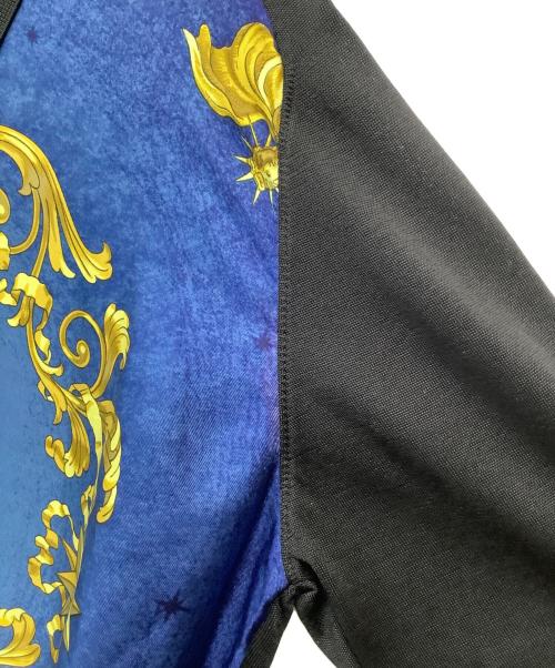 HERMES（エルメス）HERMES (エルメス) スカーフ柄ニット ブルー×ブラック サイズ:40の古着・服飾アイテム