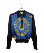 HERMESエルメス）の古着「スカーフ柄ニット」｜ブルー×ブラック