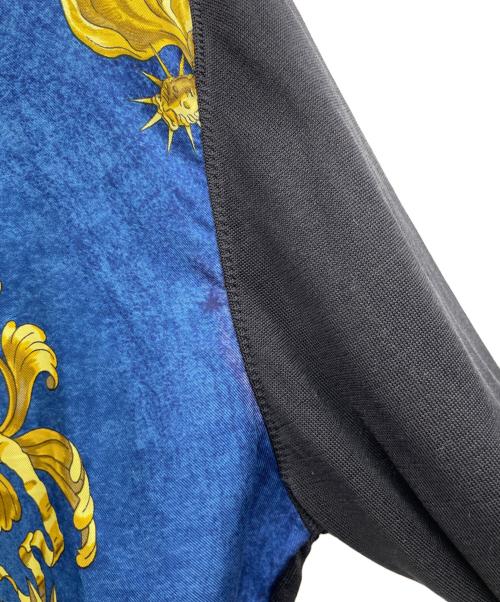 HERMES（エルメス）HERMES (エルメス) スカーフ柄ニット ブルー×ブラック サイズ:40の古着・服飾アイテム