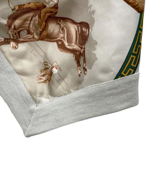 HERMES（エルメス）HERMES (エルメス) スカーフ柄ニットベスト グリーン×ベージュ サイズ:38の古着・服飾アイテム