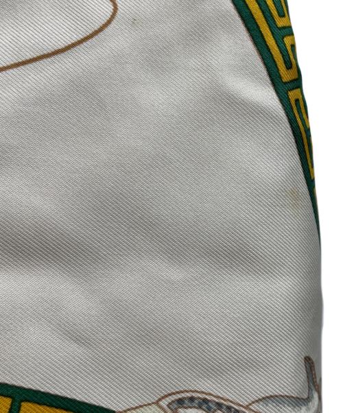 HERMES（エルメス）HERMES (エルメス) スカーフ柄ニットベスト グリーン×ベージュ サイズ:38の古着・服飾アイテム