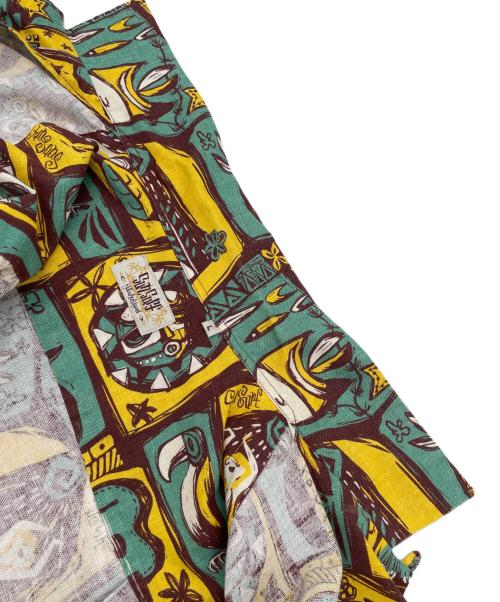 Sun Surf（サンサーフ）Sun Surf (サンサーフ) リネンアロハシャツ ブラウン サイズ:Lの古着・服飾アイテム