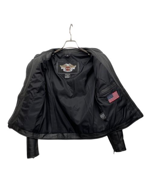HARLEY-DAVIDSON（ハーレーダビッドソン）HARLEY-DAVIDSON (ハーレーダビッドソン) シングルレザージャケット ブラック サイズ:Sの古着・服飾アイテム