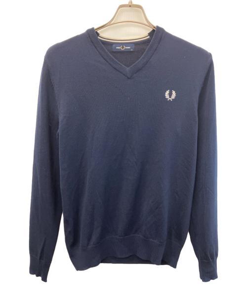 FRED PERRY（フレッドペリー）FRED PERRY (フレッドペリー) Vネックニット ネイビー サイズ:XSの古着・服飾アイテム