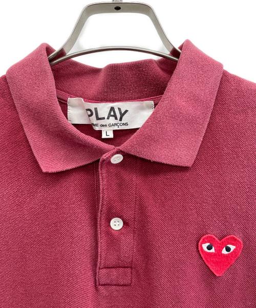 PLAY COMME des GARCONS（プレイコムデギャルソン）PLAY COMME des GARCONS (プレイコムデギャルソン) ポロシャツ レッド サイズ:Lの古着・服飾アイテム