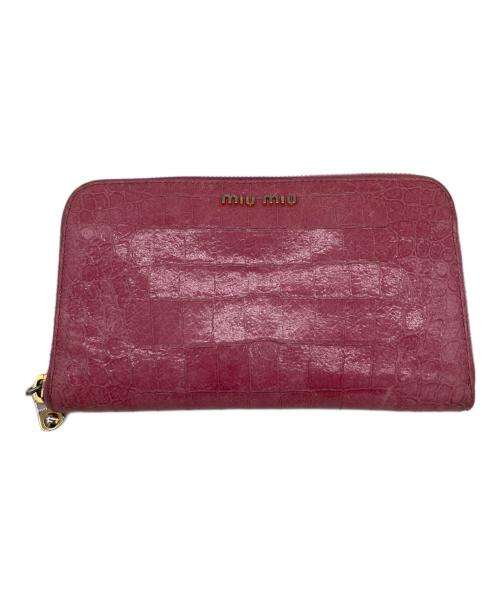 MIU MIU（ミュウミュウ）MIU MIU (ミュウミュウ) 長財布 ピンクの古着・服飾アイテム