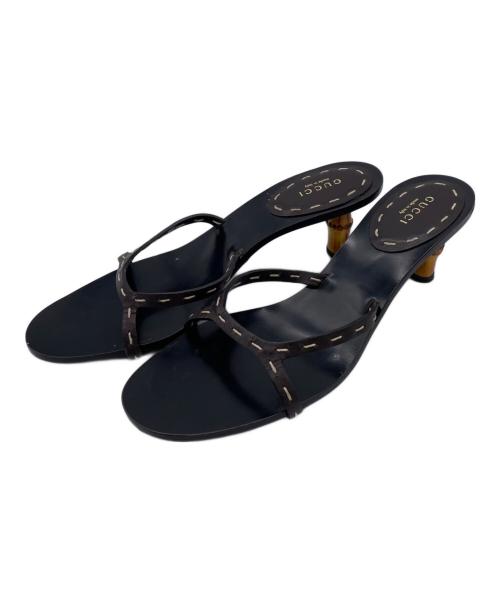 GUCCI（グッチ）GUCCI (グッチ) バンブーヒールサンダル ブラック サイズ:24.5cmの古着・服飾アイテム