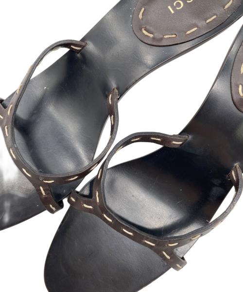 GUCCI（グッチ）GUCCI (グッチ) バンブーヒールサンダル ブラック サイズ:24.5cmの古着・服飾アイテム