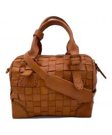 robita（ロビタ）の古着「レザーハンドバッグ」｜キャメル