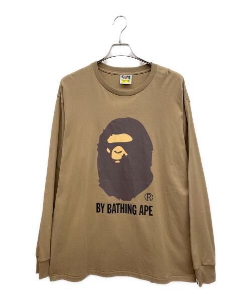 BAPE BY A BATHING APE（ベイプバイアベイシングエイプ）BAPE BY A BATHING APE (ベイプバイアベイシングエイプ) 長袖カットソー ブラウン サイズ:2XLの古着・服飾アイテム