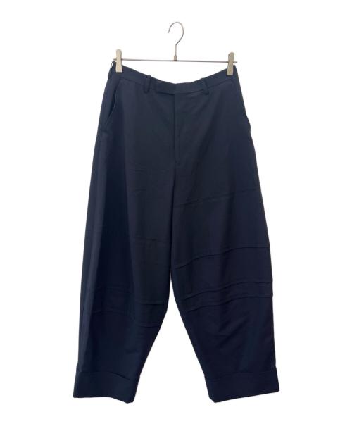 LAD MUSICIAN（ラッドミュージシャン）LAD MUSICIAN (ラッドミュージシャン) LAD MUSICIAN　WOOL GABARDINE PATCHWORK WIDE SLACKS ネイビー サイズ:44の古着・服飾アイテム