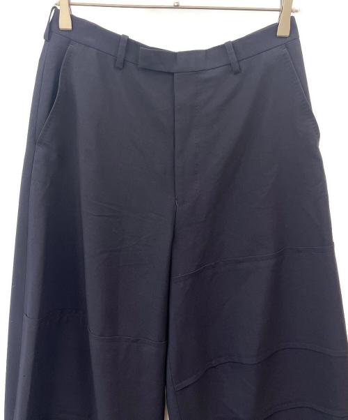 LAD MUSICIAN（ラッドミュージシャン）LAD MUSICIAN (ラッドミュージシャン) LAD MUSICIAN　WOOL GABARDINE PATCHWORK WIDE SLACKS ネイビー サイズ:44の古着・服飾アイテム