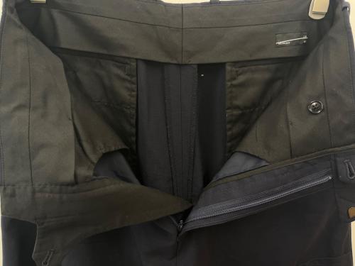 LAD MUSICIAN（ラッドミュージシャン）LAD MUSICIAN (ラッドミュージシャン) LAD MUSICIAN　WOOL GABARDINE PATCHWORK WIDE SLACKS ネイビー サイズ:44の古着・服飾アイテム