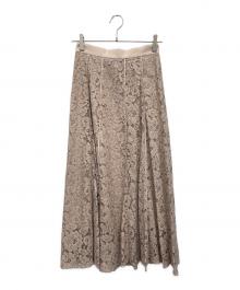 JUSGLITTY（ジャスグリッティー）の古着「フレアレーススカート」｜ベージュ