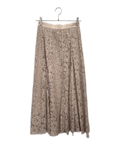 JUSGLITTY（ジャスグリッティー）JUSGLITTY (ジャスグリッティー) フレアレーススカート ベージュ サイズ:Sの古着・服飾アイテム