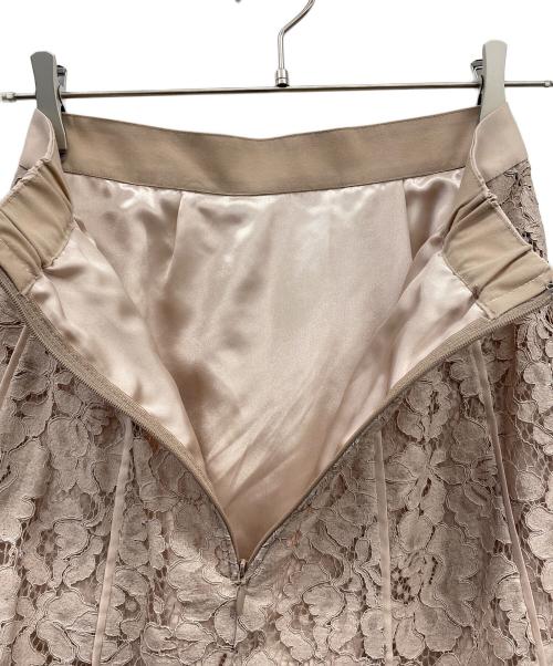 JUSGLITTY（ジャスグリッティー）JUSGLITTY (ジャスグリッティー) フレアレーススカート ベージュ サイズ:Sの古着・服飾アイテム