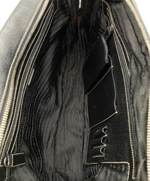 PRADA（プラダ）PRADA (プラダ) ビジネスバッグ ブラウン×ブラックの古着・服飾アイテム