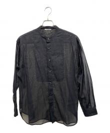 ORCIVAL（オーシバル）の古着「シアーバンドカラーシャツ」｜ブラック