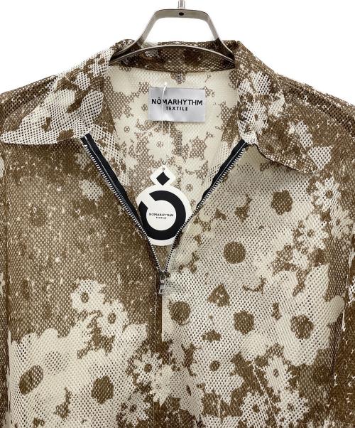 NOMARHYTHM TEXTILE（ノーマリズムテキスタイル）NOMARHYTHM TEXTILE (ノーマリズムテキスタイル) Floral Mesh Zip Polo（フローラルメッシュジップポロ） ブラウン サイズ:1 未使用品の古着・服飾アイテム