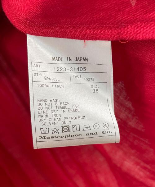 SCYE（サイ）SCYE (サイ) リネンピンタック半袖シャツ レッド サイズ:38の古着・服飾アイテム