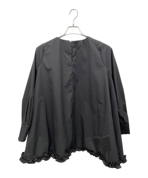 OHGA（オオガ）OHGA (オオガ) 裾フリルブラウス ブラック サイズ:Fの古着・服飾アイテム