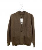 BATONERバトナ―）の古着「SIGNATURE SHAWL COLLAR CARDIGAN（シグネチャーショールカラーカーディガン）」｜ブラウン