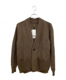 BATONER（バトナ―）の古着「SIGNATURE SHAWL COLLAR CARDIGAN（シグネチャーショールカラーカーディガン）」｜ブラウン