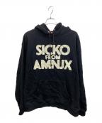 AMNJX OF THE YEAR×FRUIT OF THE LOOMエーエムエヌジェーエックスオブザイヤー×フルーツオブザルーム）の古着「プルオーバーパーカー」｜ブラック