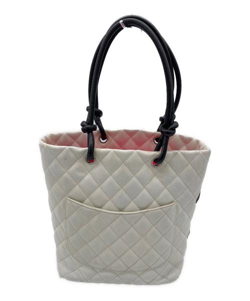 CHANEL（シャネル）CHANEL (シャネル) カンボンライン スモール　トートバッグ ホワイトの古着・服飾アイテム