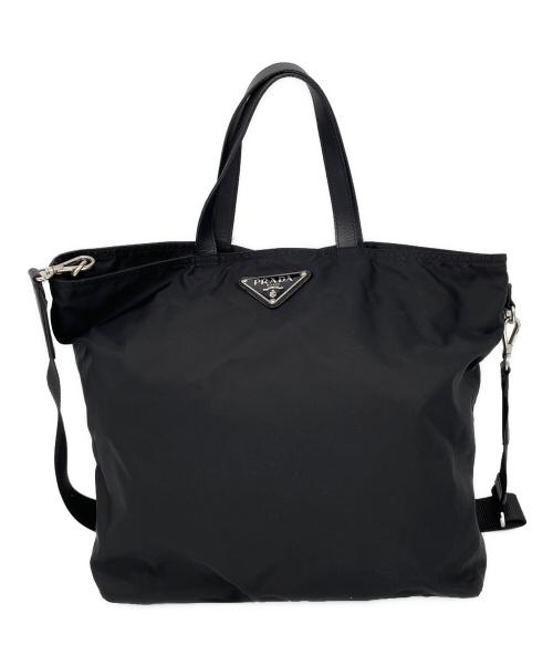 PRADA（プラダ）PRADA (プラダ) 2WAYトートバッグ ブラックの古着・服飾アイテム
