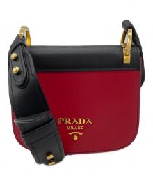 PRADA（プラダ）の古着「バイカラー　ショルダーバッグ」｜レッド