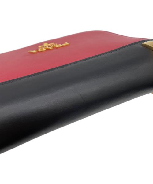 PRADA（プラダ）PRADA (プラダ) バイカラー　ショルダーバッグ レッドの古着・服飾アイテム