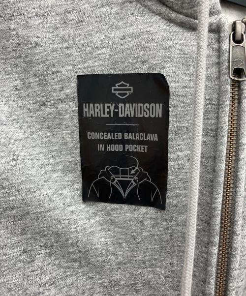 HARLEY-DAVIDSON（ハーレーダビッドソン）HARLEY-DAVIDSON (ハーレーダビッドソン) ロアリングバラクラバフーディー　ジップパーカー グレー サイズ:Mの古着・服飾アイテム