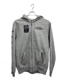HARLEY-DAVIDSON（ハーレーダビッドソン）の古着「ロアリングバラクラバフーディー　ジップパーカー」｜グレー