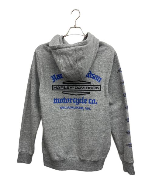 HARLEY-DAVIDSON（ハーレーダビッドソン）HARLEY-DAVIDSON (ハーレーダビッドソン) ロアリングバラクラバフーディー　ジップパーカー グレー サイズ:Mの古着・服飾アイテム