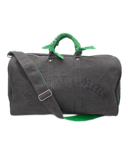 TAIN DOUBLEPUSH（タイン ダブルプッシュ）TAIN DOUBLEPUSH (タイン ダブルプッシュ) TAIN BOSTON BAG（タインボストンバッグ） ブラック×グリーンの古着・服飾アイテム