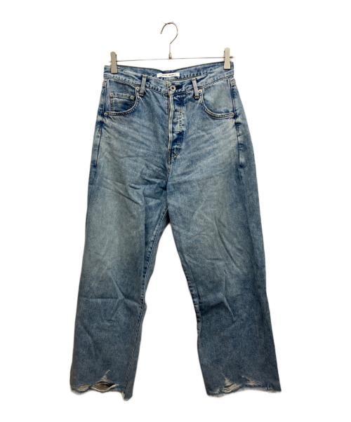 Whim Gazette（ウィムガゼット）Whim Gazette (ウィムガゼット) ラインカーブDENIM スカイブルー サイズ:38の古着・服飾アイテム