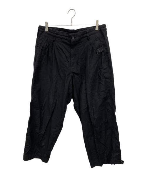 Yohji Yamamoto pour homme（ヨウジヤマモト プールオム）Yohji Yamamoto pour homme (ヨウジヤマモト プールオム) COTTON TWILL PANTS ブラック サイズ:2の古着・服飾アイテム
