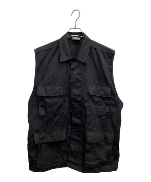 THRIFTY LOOK（スリフティールック）THRIFTY LOOK (スリフティールック) ミリタリーベスト ブラック サイズ:LARGE LEGULARの古着・服飾アイテム