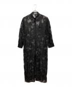 sa haraサハラ）の古着「Lace Long Shirt Dress 長袖ワンピース」｜ブラック