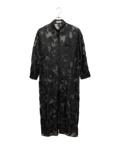 sa hara（サハラ）SA HARA (サハラ) Lace Long Shirt Dress 長袖ワンピース ブラック サイズ:サイズ表記無しの古着・服飾アイテム