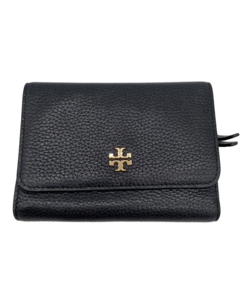 TORY BURCH（トリーバーチ）TORY BURCH (トリーバーチ) Carter Medium Flap Wallet(カーターメディアムフラップウォレット）3つ折り財布 ブラックの古着・服飾アイテム