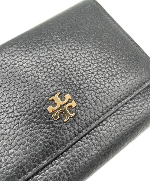 TORY BURCH（トリーバーチ）TORY BURCH (トリーバーチ) Carter Medium Flap Wallet(カーターメディアムフラップウォレット）3つ折り財布 ブラックの古着・服飾アイテム